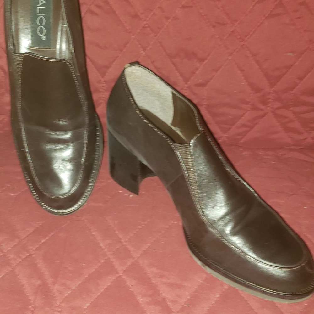 Calico Leather Slip On Dress Shoes
